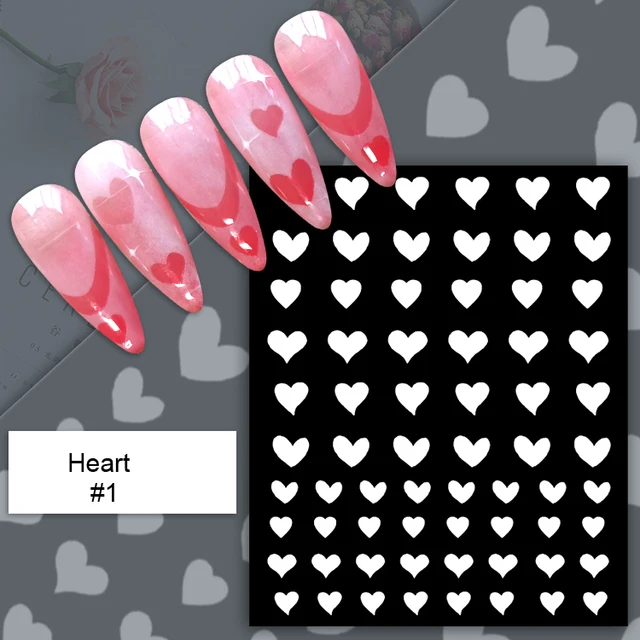 Plantillas de aerógrafo para uñas, pegatinas huecas para uñas, guías de  manicura francesa NTPHT, mariposa, estrellas, corazón, 1/2/3 unidades -  AliExpress