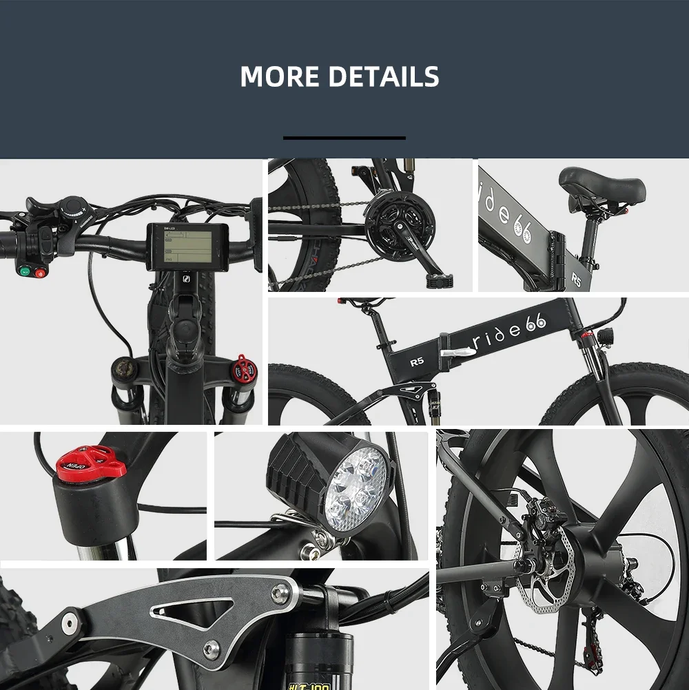 Electric Bike 26 inch Men's Folding Fat Tire Mountain Bikes