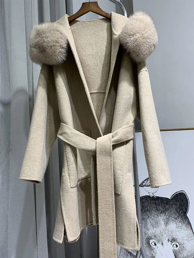MAX MARA 25S DOUBLE-SIDED CASHMERE COAT WITH FOX FUR COLLAR 171 main image 0
