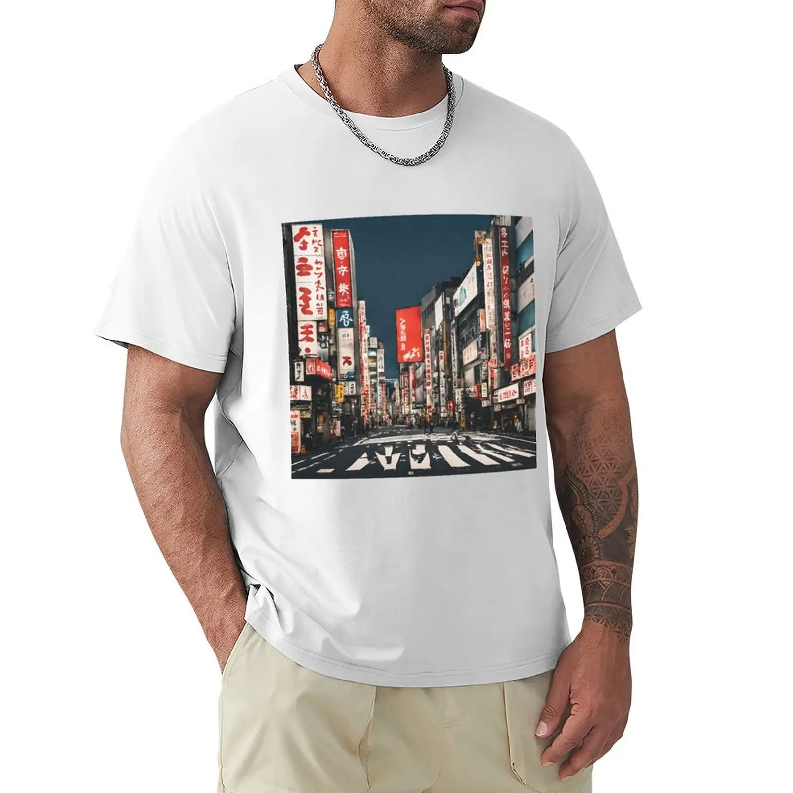 

The anime city T-shirt summer tops hippie clothes anime clothes customs mens t shirts