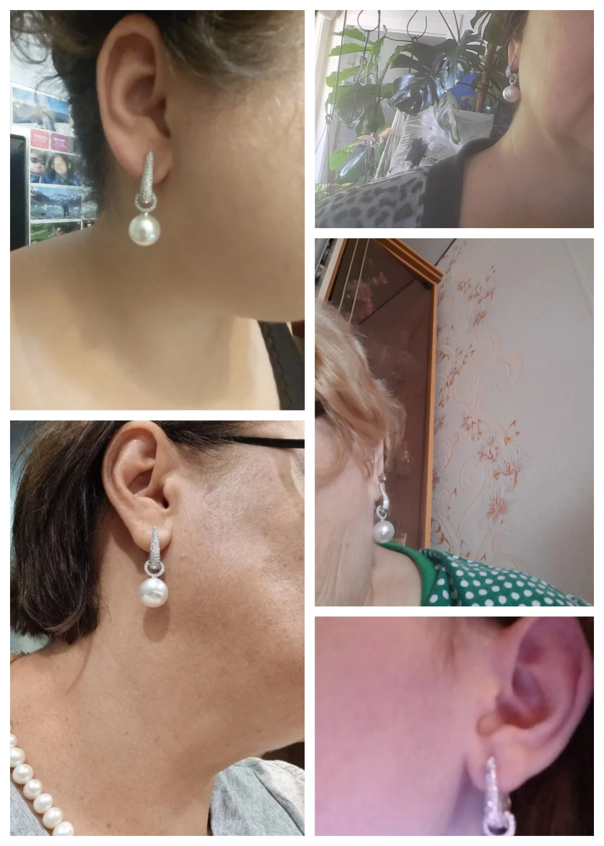 Huitan Imitation Pearl Dangle Earring for Women Silver Cubic Zirconia Jewelry dangle earrings pearl earrings drop earrings pendant earrings