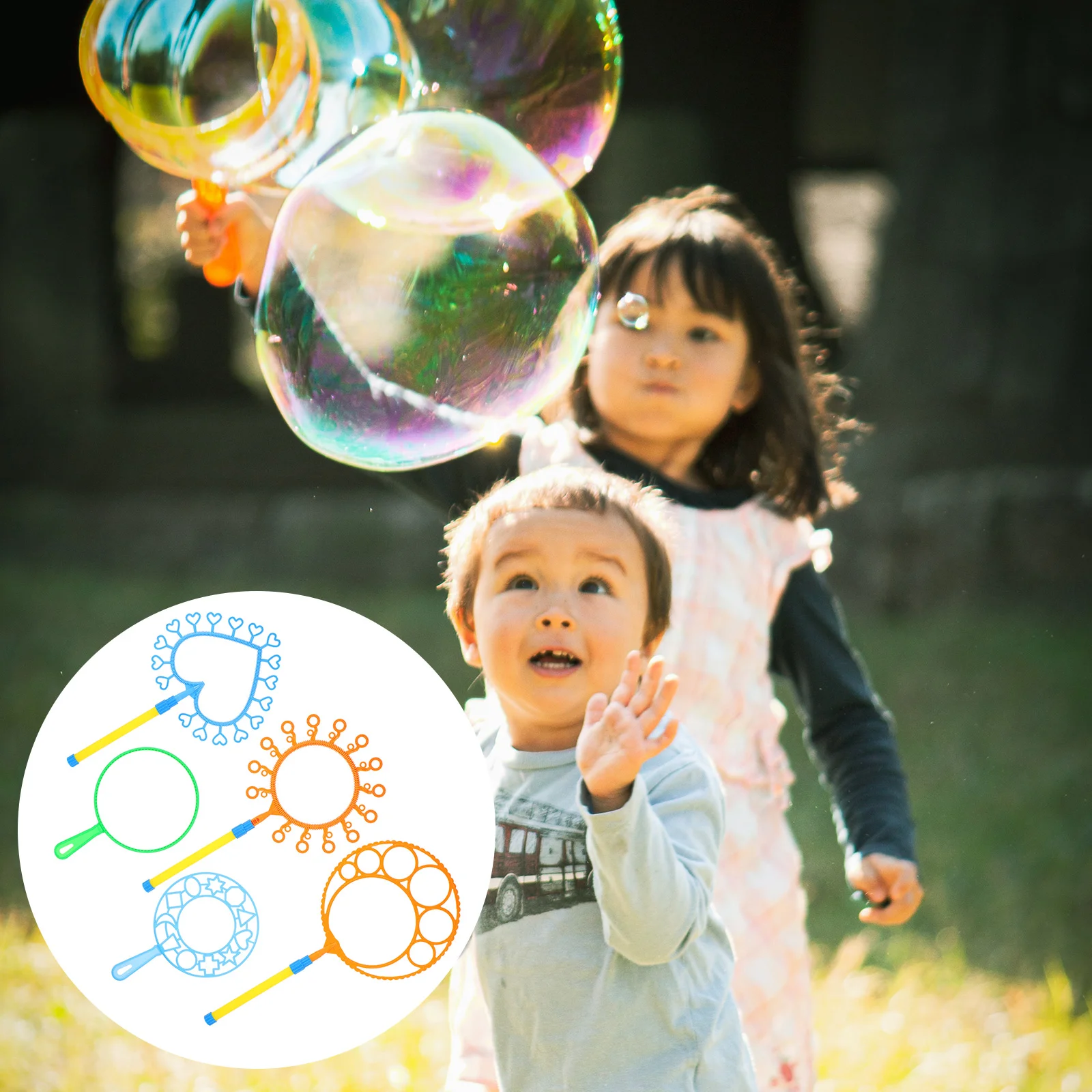 

5 Pcs Bubble Circle Party Favors Wands Plastic Blowing Maker Gift Child