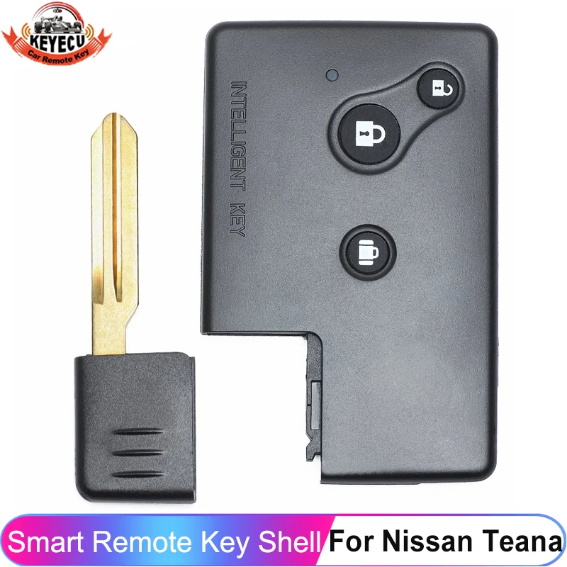 Keyecu 3 Pulsanti Per Nissan Teana (Vecchio Modello) Con Chiave Piccola Di Ricambio Smart Remote Key Case Fob