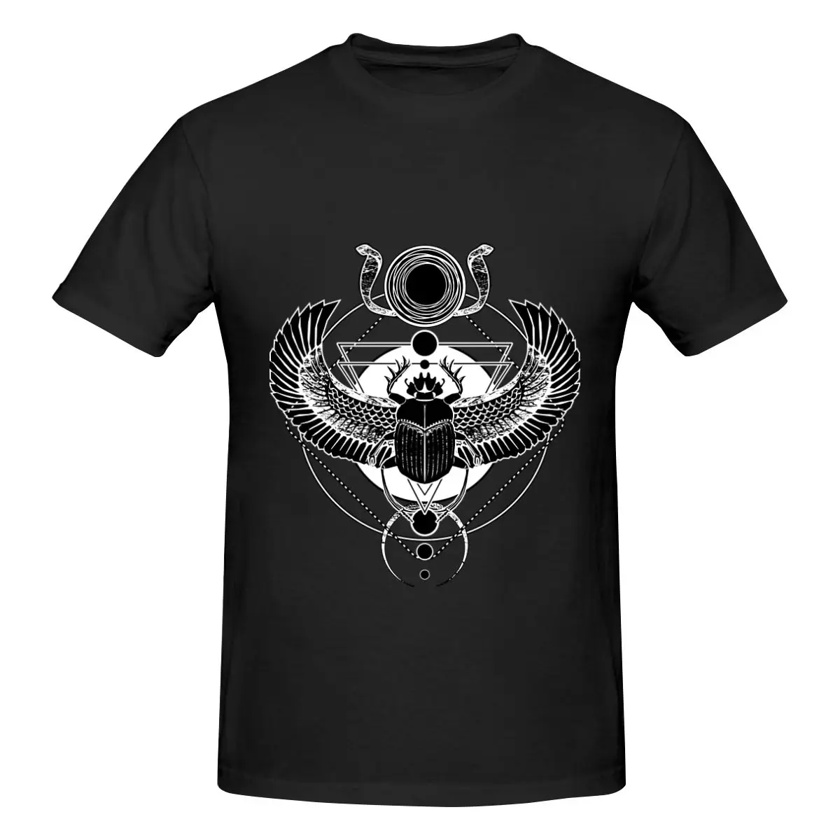 

High Quality 100% Cotton Winged Scarab And The Sun Disc Racerback Men's Basic Short Sleeve T-Shirt