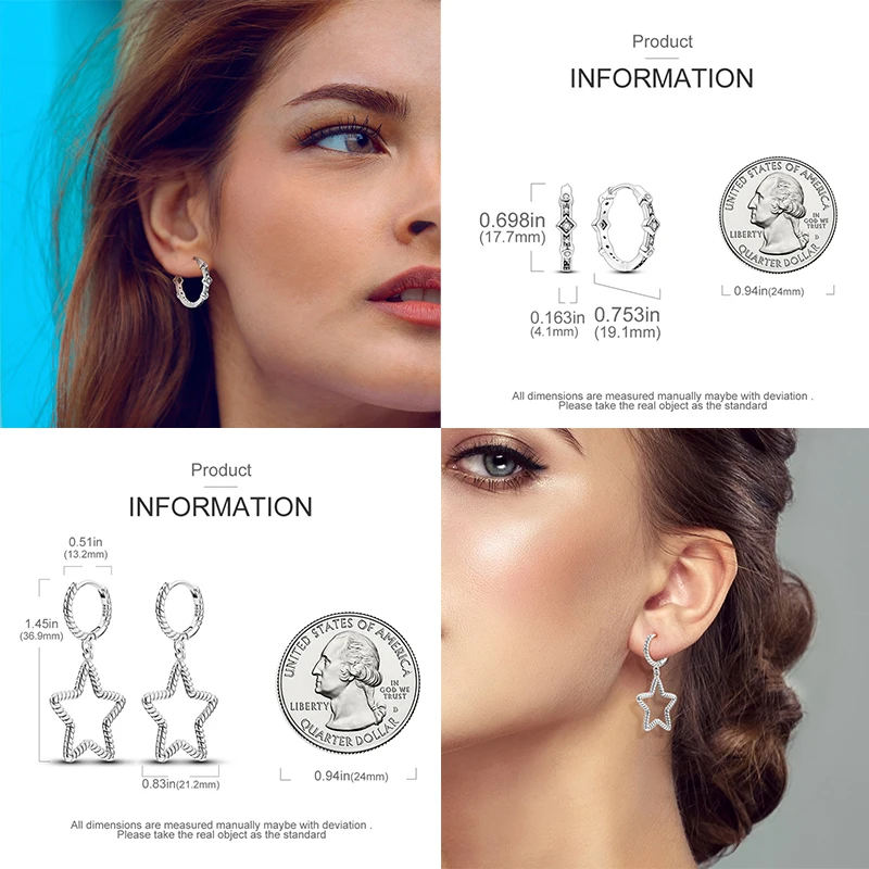 Original 925 Sterling Silver Minimalist Pave U Shape Hoop Earrings Fit For Women Workplace Wedding Engagement Birthday Gift silver earrings,silver hoop earrings,womens earrings