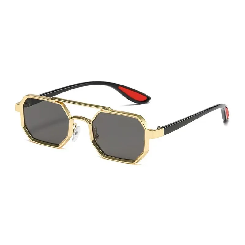 High-End Metal Frame Cyberpunk Sunglasses - UV Resistant & Trendy Design