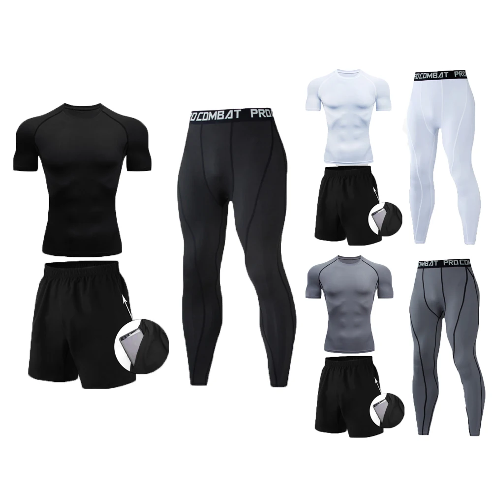 FDX Mens Compression Armour Base Layer Top & Legging Running Under Arm