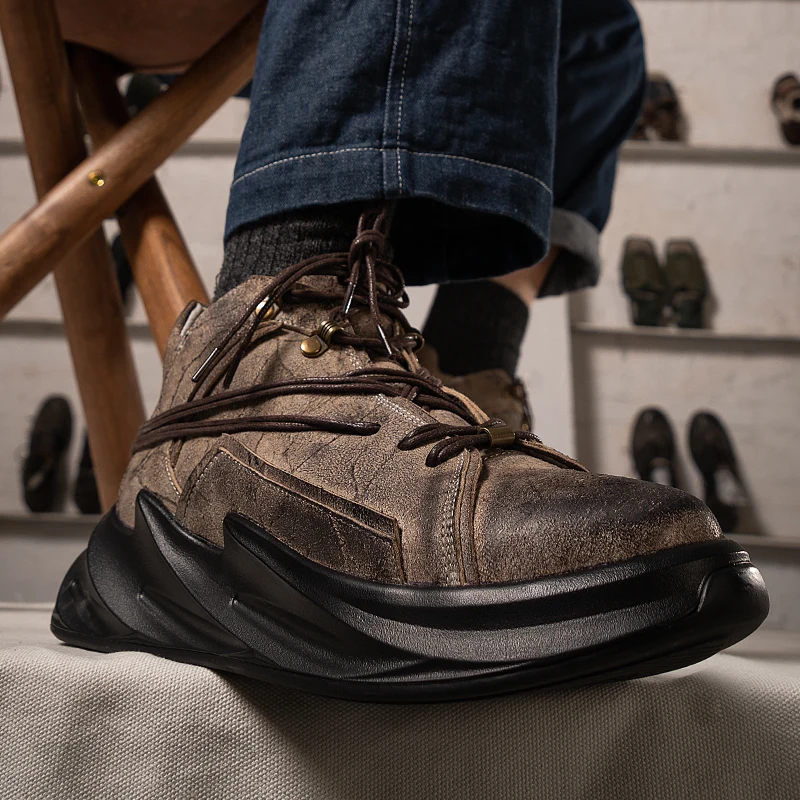 

Классические ретро кроссовки Wasteland в стиле панк, красивые и персонализированные мягкие искусственные кроссовки ручной работы из коровьей кожи