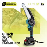 NEWBENY 8 Inch Brushless Electric Saw With Oiler Cordless Woodworking Garden Pruning Saw Power Tools For Makita 18V Battery 1