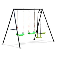 Swing Sets for Backyard 550LBS 3 Seat, Swingset Outdoor for Kids, Swing Set with Glider, 2 Blet Swings 2