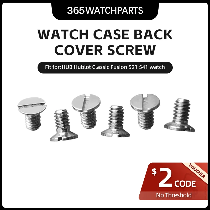 

6pcs/set 521 Steel Watch Back Cover Screws for Hublot HUB Classic Fusion 42mm 45mm 541 Watch Case Back Screws