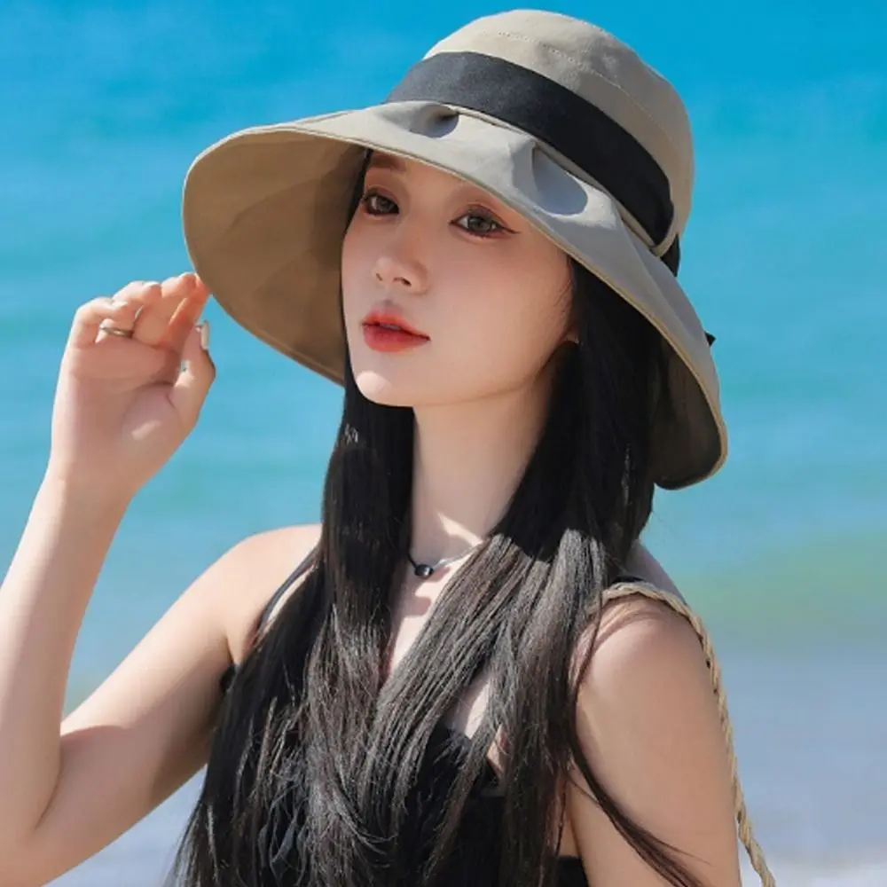 넓은 챙 활 어부 모자, 휴대용 조절식 통기성 버킷햇, 자외선 차단 선바이저 캡, 여름