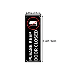 Set of 4 Minimalist Door Closure Reminder Stickers - Elegant Design, Easy Application & Residue - Free Removal (Black)