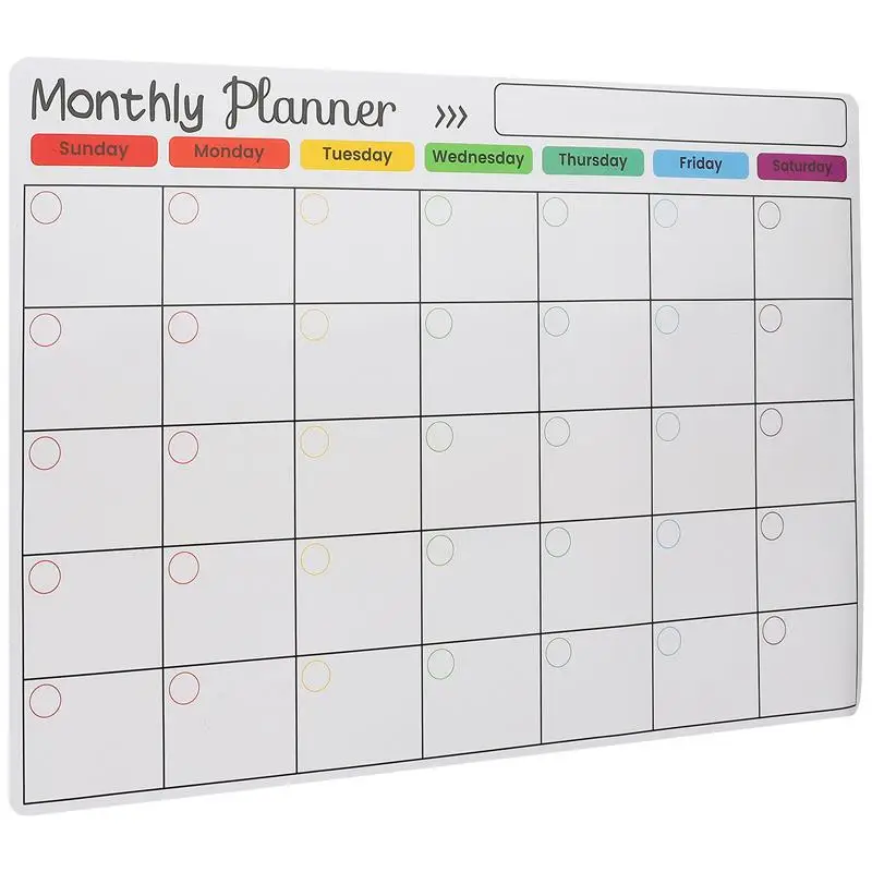 

1Pc A3 Fridge Calendar Whiteboard Month Dry Erase Blank Planner Soft Magnetic Monthly Refrigerator Planning Work Boards