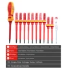 Electrician Repair Tools Kit 13pcs 1000V Changeable Insulated Screwdrivers Set with Magnetic Slotted Phillips Pozidriv Torx Bits 4