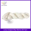 Lotus Undyed Silky Merino DK Weight Yarn Nat White Color For Dyeing or Knitting Garments 2