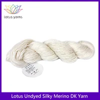 Lotus Undyed Silky Merino DK Weight Yarn Nat White Color For Dyeing or Knitting Garments 2