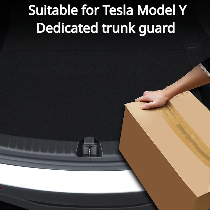 

For 2023 Tesla Model Y ABS Protective Pad Trunk Protective Pad Cover TPE Rubber Sill Rear Bumper Guard Protector Accessories