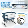 home. 3 in 1 Baby Bassinet, Upgraded Beside Crib with 360° Highly Visible Mesh wall, Comfy Co-sleeper Bassinet with mattress 5