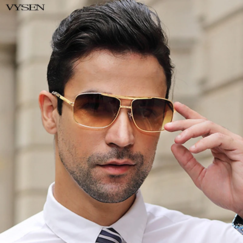Men Square Sunglasses Luxury Men Sunglasses Luxury Brand Ce Classic Metal Square Aliexpress