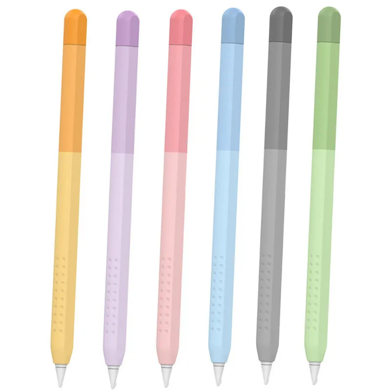 For Apple Pencil 2 Soft Silicone Case Gradient Color Non-slip Anti-fall iPad Pen 1 Protective Cover For iPad Pencil Accessories