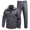 Summer Cargo Work Suit Men Thin Multiple Pockets Shirts Jacket + Trousers Tactical Military Cotton Breathable Cotton 2pcs Sets 2