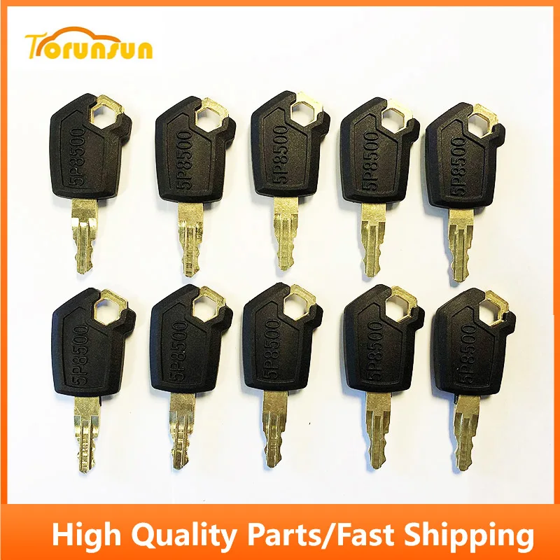 10pcs  Ignition Key 5p8500 9G7641 Fit For Caterpillar equipment Backhoes Skidsteers Loaders