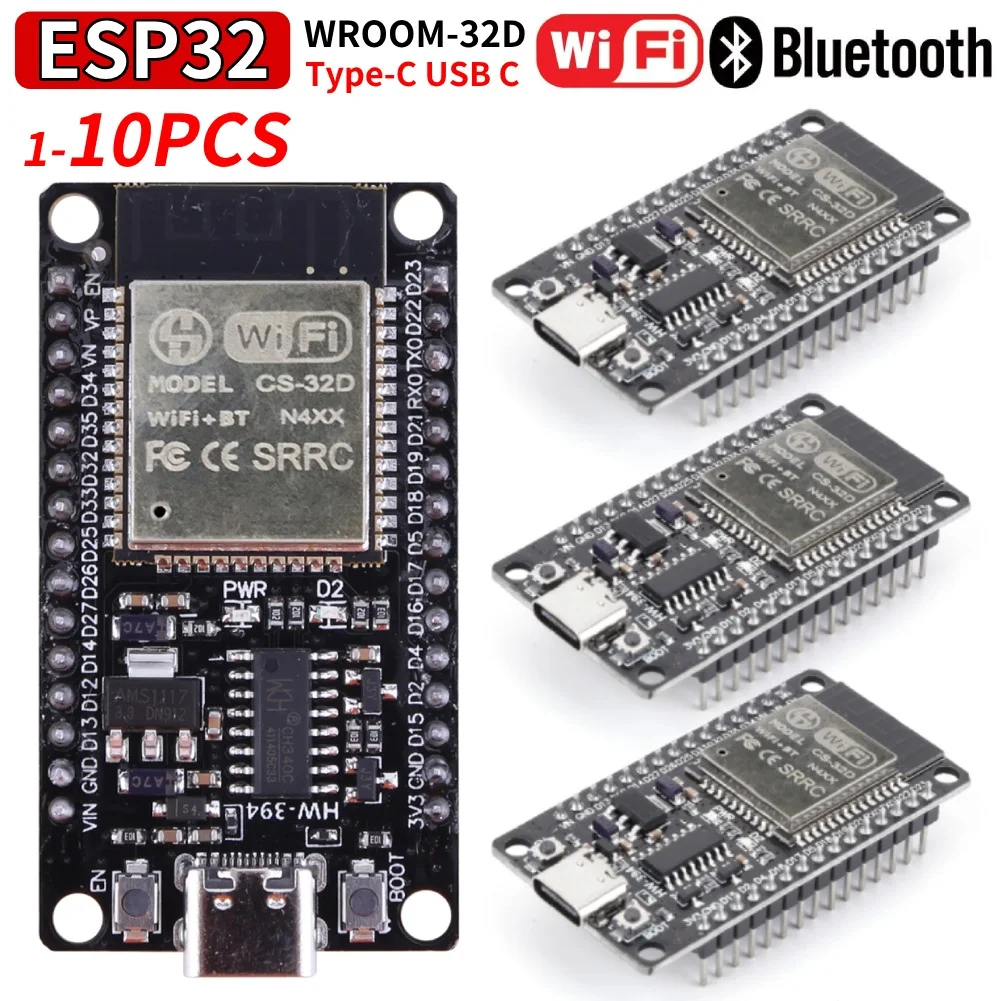 Development Board Module WiFi+Bluetooth-compatible ESP32 WROOM-32D Development Board Ultra-Low Power Consumption for Smart Home