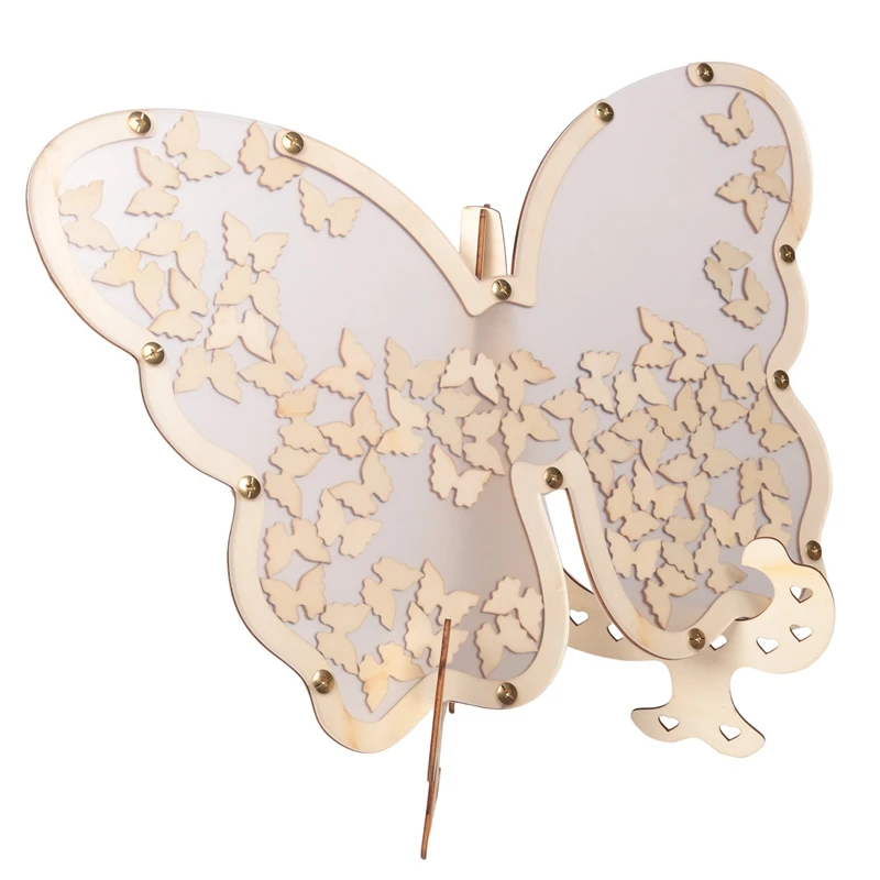 1 PCS DIY White Wedding Guest Book With Small Butterflys Rustic Guest Book Alternative Wedding Signs