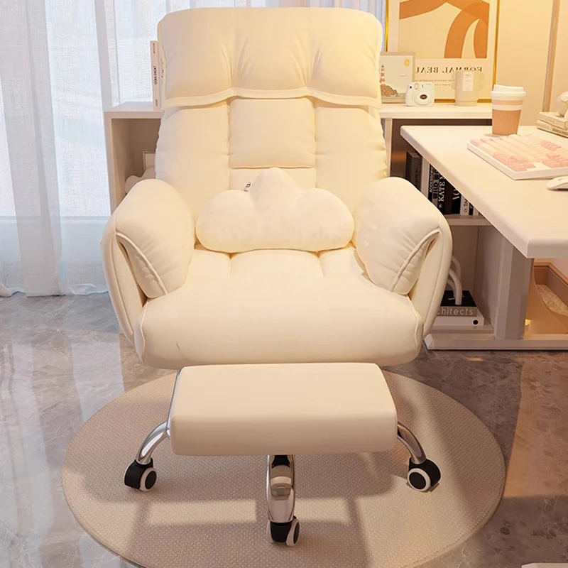 Lazy Home Office Chairs Computer Comfortable Bedroom White Office Chair Luxury Designer Cadeiras De Escritorio Furniture comfortable fancy office floor black chairs chaise lounge office chairs designer study cadeiras de escritorio home furniture