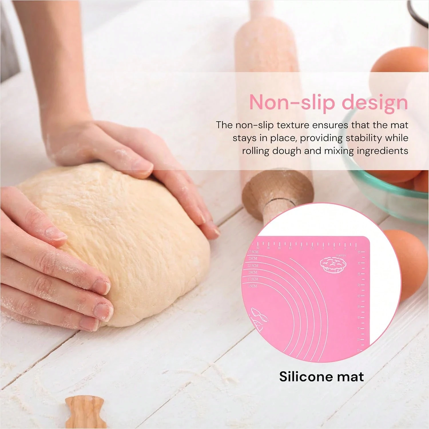 Premium Non-Stick Silicone Baking and Kneading Mat