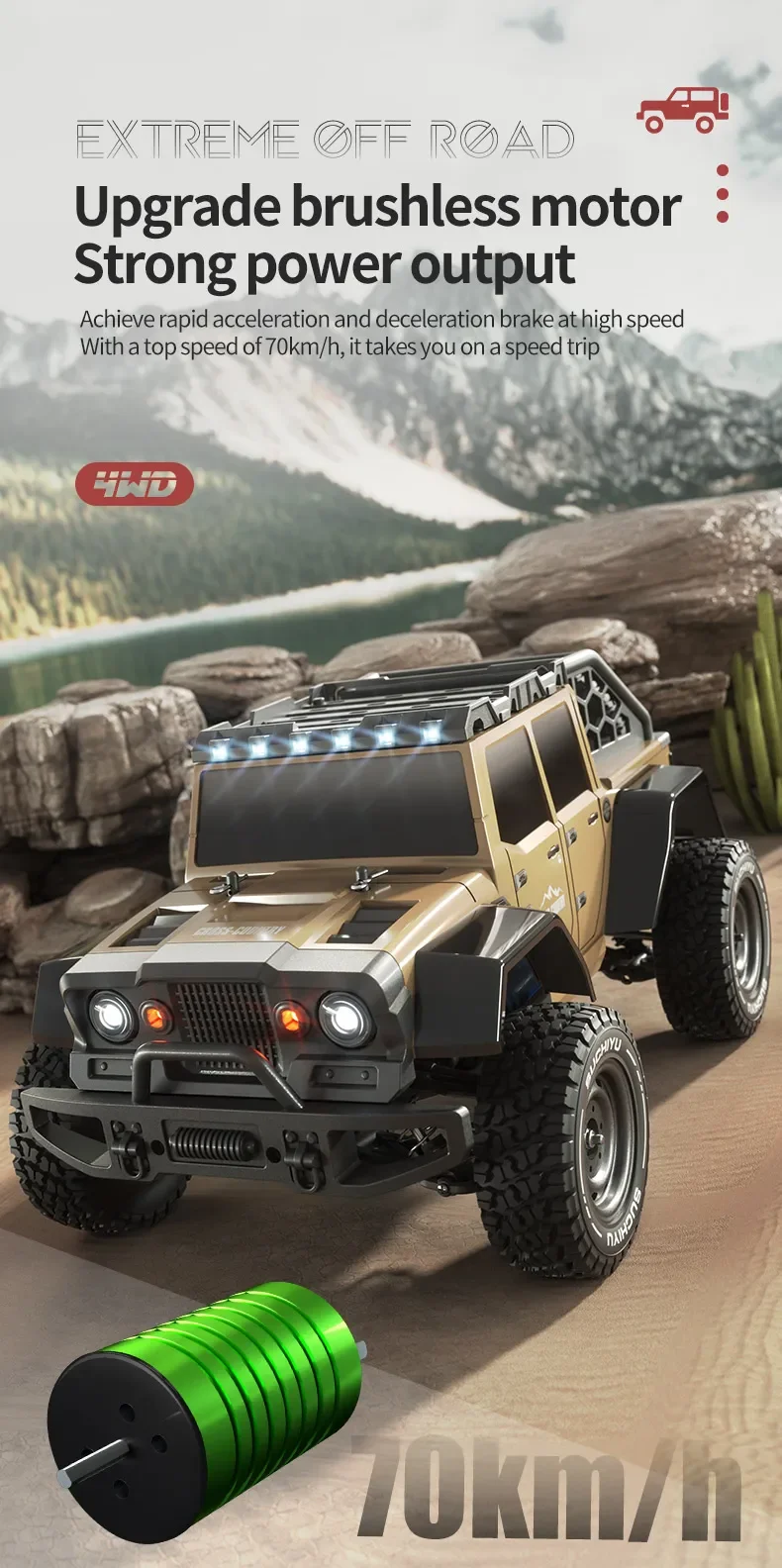 ZWN 1:16 4x4 Off Road Rc Car 4WD Brushless Remote Control