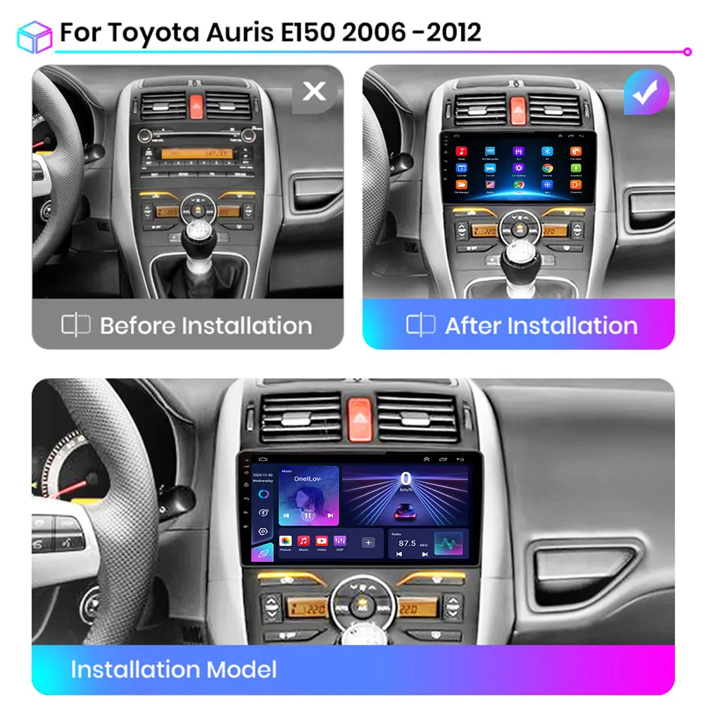 For Toyota Auris 1 E150 2006 2007 - 2012 Car Radio Multimedia Video Player Navigation GPS 2din 2 din DVD built-in carplay DSP BT