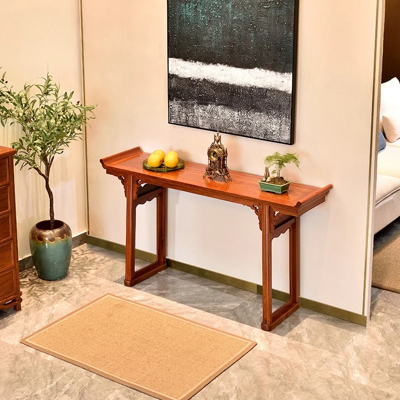 GY Rosewood Qiaotou Ming Style a Long Narrow Table Pterocarpus Macrocarpus Entrance Side View Table Altar Buddha Shrine