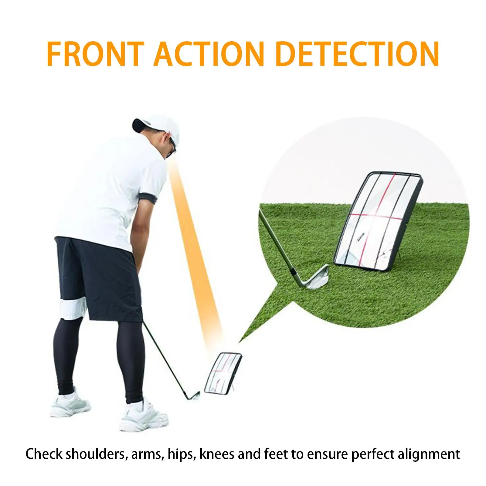 Golf Hitting Postures Correction Mirror Golf Swing Standing Alignment Mirror With Indicator Rod Golf Putting Mirror For Beginner