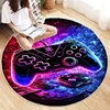 Neon Boy Games Round Carpet Vintage Design Print Living Room Bedroom Cute Washable Home Bedroom Rug Aesthetics Mat Decoration 2