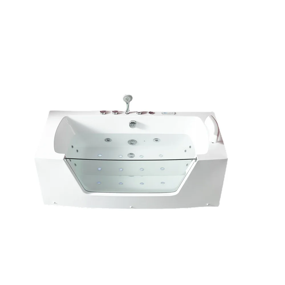 

1500mm Square Surfing Whirlpool Bathtub Acrylic Hydromassage Mixer Left Right Skirts Hot Tub NS1604