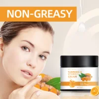 Crème au curcuma et à la vitamine C – Nutrition légère pour le visage et le cou, hydratation à absorption rapide, tous les types de peau 5