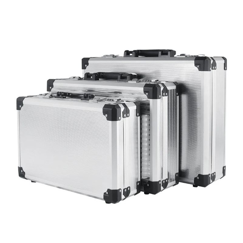 Portable Tool Storage Suitcase Aluminum Safety Instrument Protective Box Professional Hardware Repair Tools Organizer Boxes 6