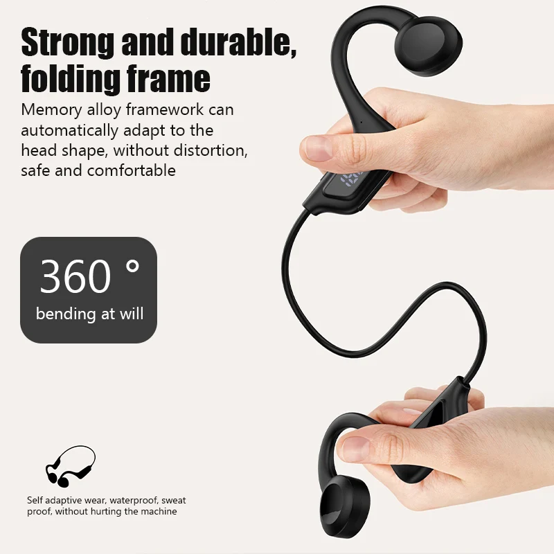 Wireless Bluetooth Earphones Earbud with LED Power Display