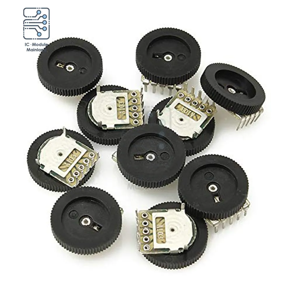 20 Pz/Lotto A103 10K Ohm 5 Pin Dial Wheel Potenziometro Audio Stereo Volume Gear Switch Control Per Radio Mp3 Mp4