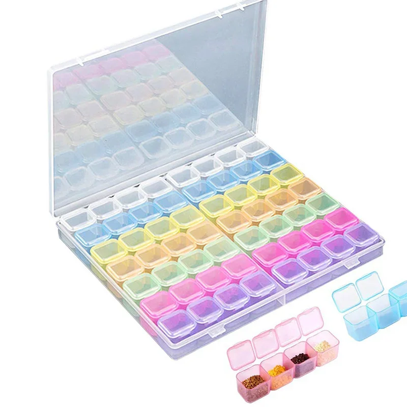 1pc28/56 Sling Plastic Storage Box Jewelry Bead Painting Diamond Art Storage Box