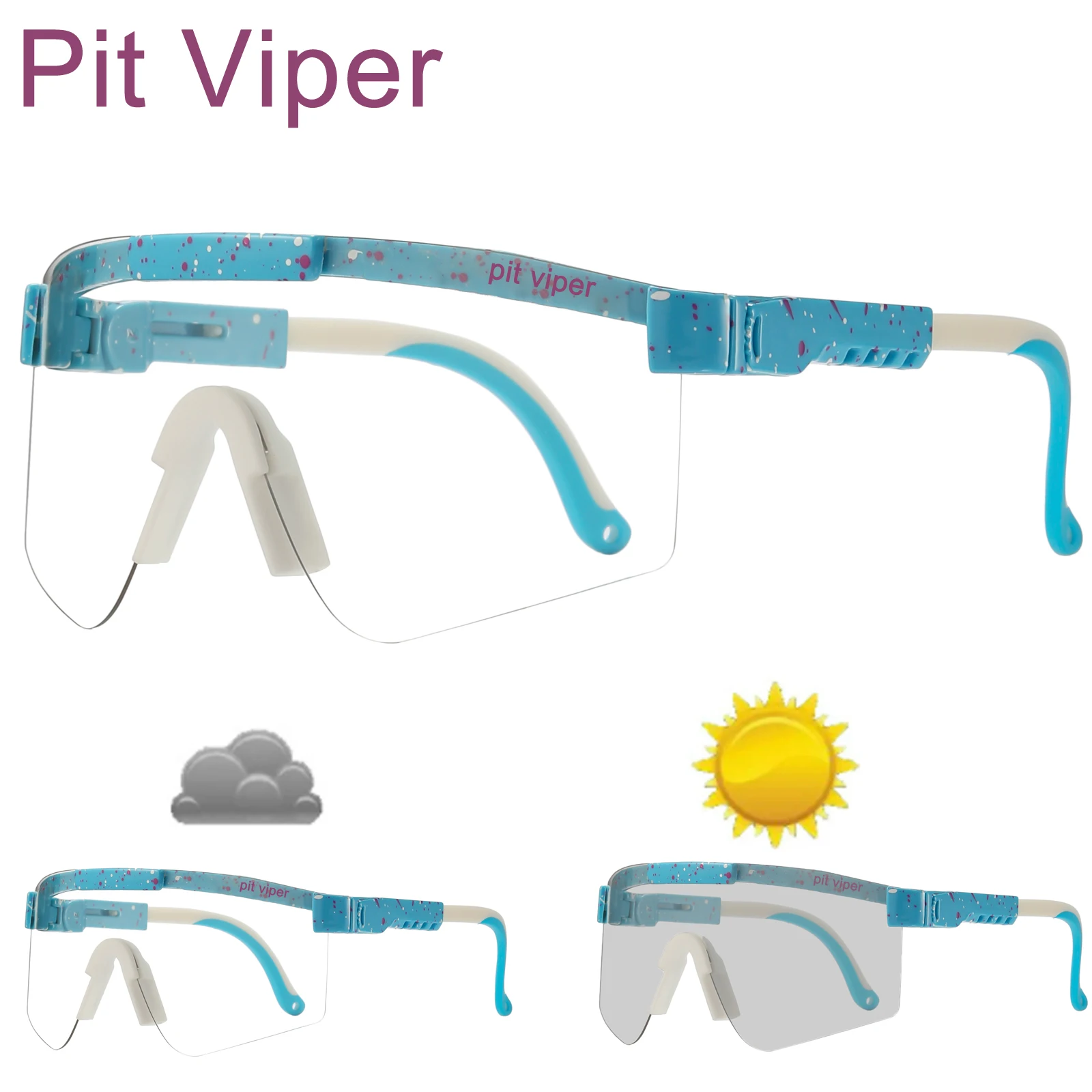 PIT VIPER Adult Photochromic Sunglasses Men UV400 Male Eyeglasses
