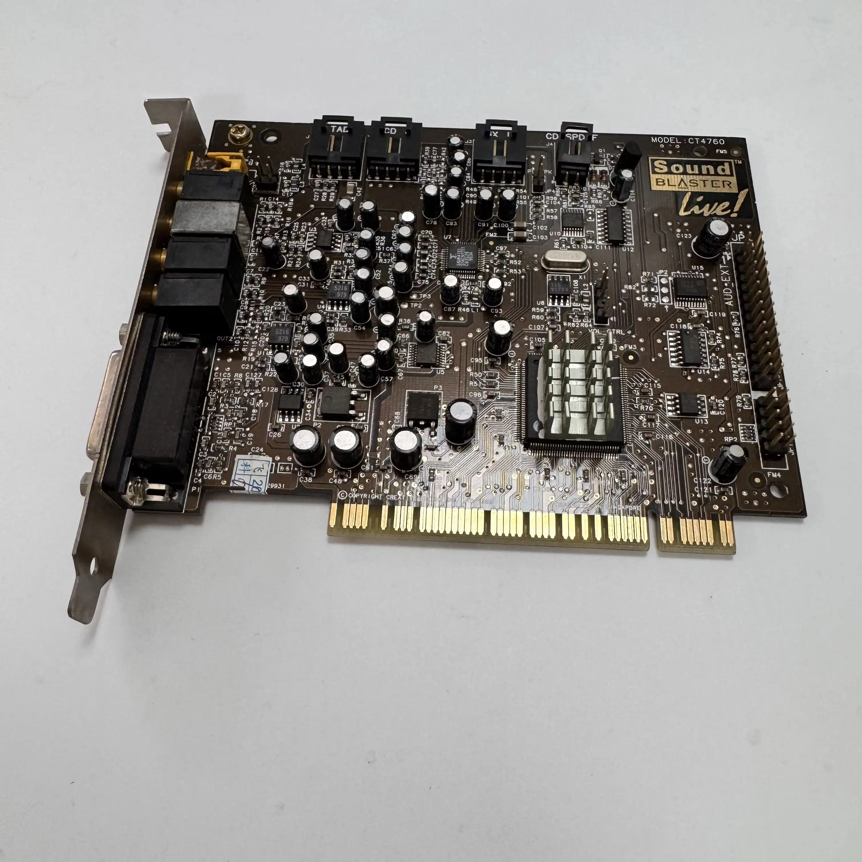 중고 사운드 카드 CT4760 PCI 슬롯 사운드 블라스터 라이브 EMU10K1-SEF 오디오 프로세싱 코어 192dB 다이나믹 레인지