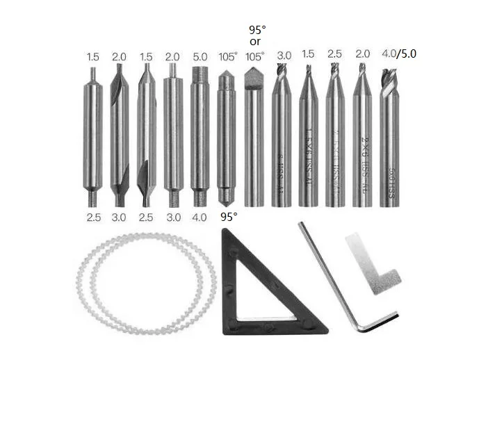 End Milling Cutter Full Set End Milling Cutter All Vertical Key Copy Duplicating Machine Key Cutting Parts 17 pieces/lot