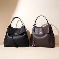 Sac à main en cuir véritable pour femmes, Design de marque, Simple, décontracté, polyvalent, pour maman, grande capacité, fourre-tout de banlieue, sac à dos de voyage 5