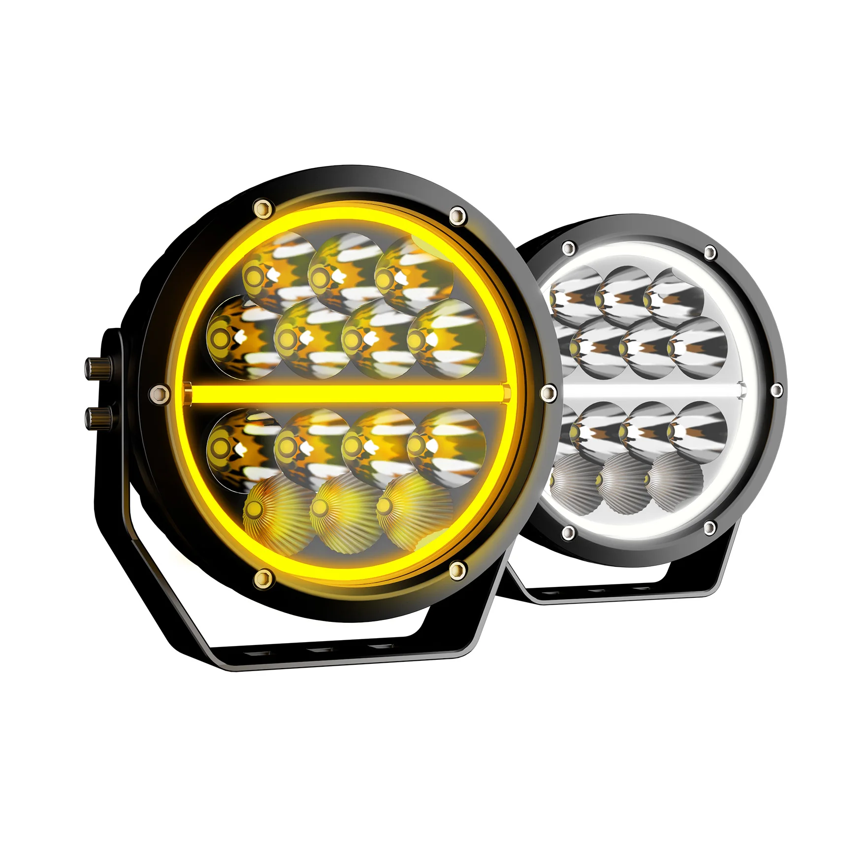 Offroad LASER Light 6.5inch LED Work Light Laser Driving Spot Beam Dual Color DRL 6.5inch Round Car Work