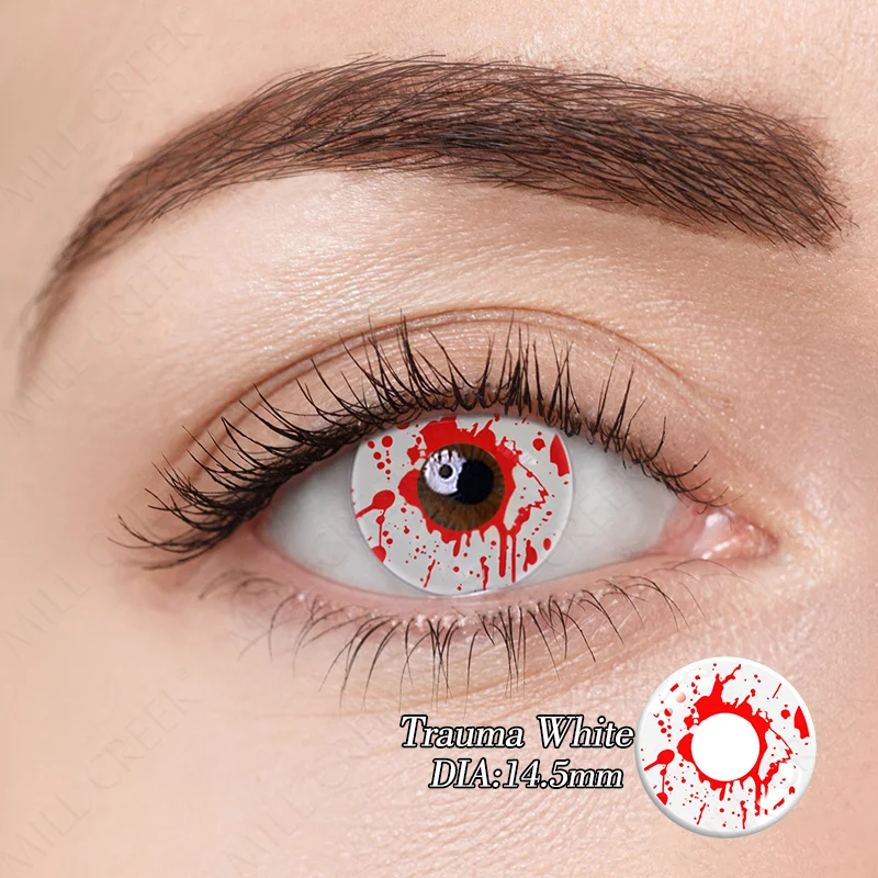 Colourfuleye Trauma Red & White Cosplay Contacts