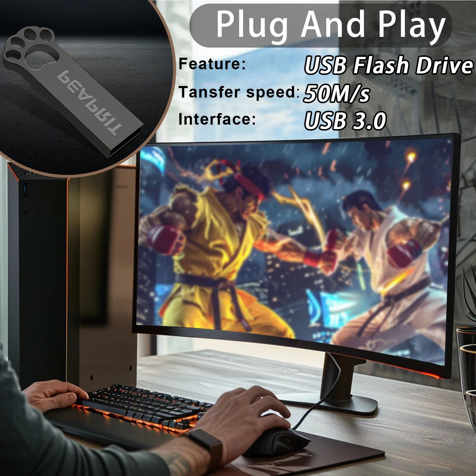 Retrobat 128G USB 3.0 Disk 26 Emulators with 15000+ Retro Games for PSP/PS2/DC/N64/DC/DS for Windows PC/Laptop/Rog Ally HandHeld gaming hard drive