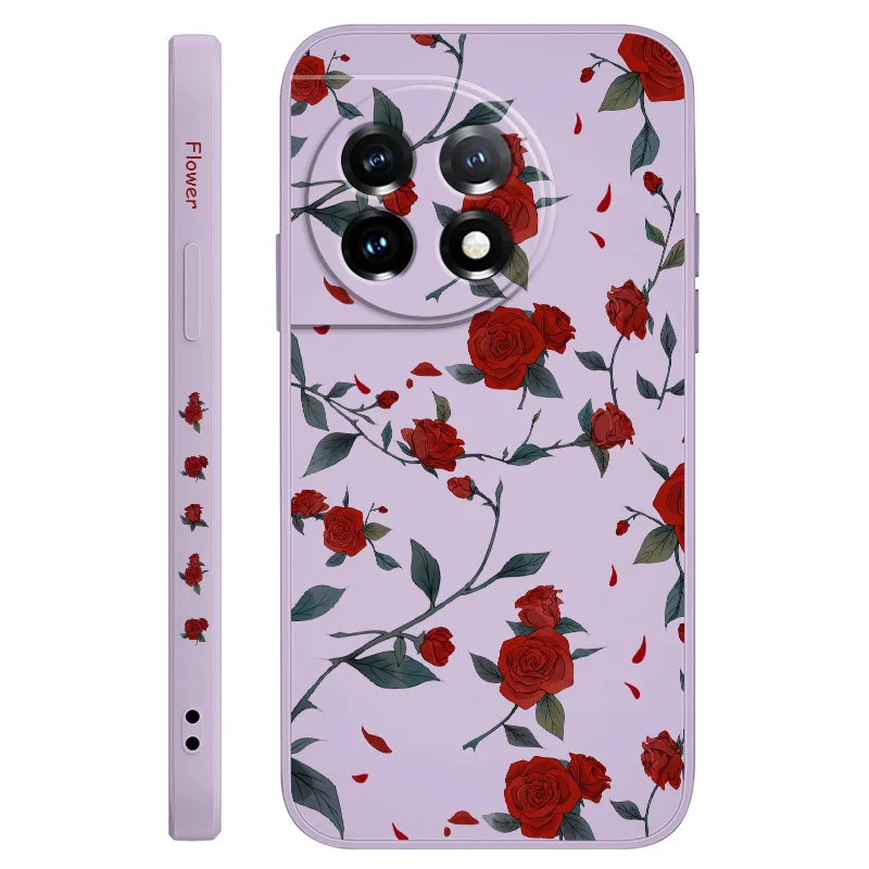 Flowering Rose Liquid Silicone Phone Case Cover